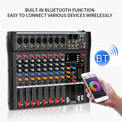 XTUGA CT80X 8-Channels Audio Mixer DJ Mixing Console with 48V Power Supply(US Plug) - Live Sound Effects Processors by XTUGA | Online Shopping UK | buy2fix