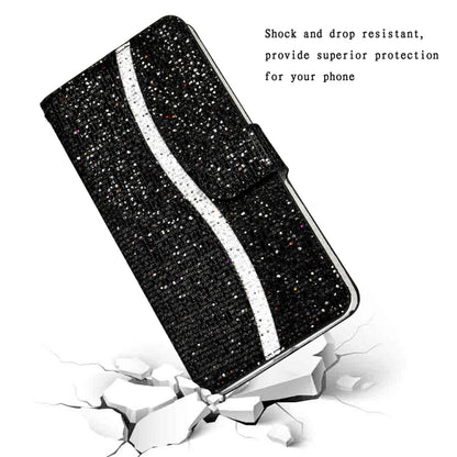 For Samsung Galaxy S25+ 5G Glitter Powder Filp Leather Phone Case(Black) - Galaxy S25+ 5G Cases by buy2fix | Online Shopping UK | buy2fix