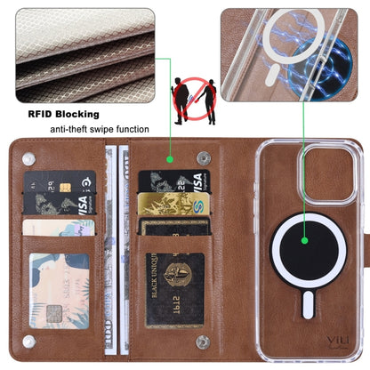 For iPhone 16 Plus ViLi GVS-C Series MagSafe Magnetic RFID Leather Flip Phone Case(Brown) - iPhone 16 Plus Cases by ViLi | Online Shopping UK | buy2fix