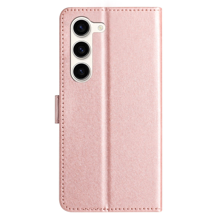 For Samsung Galaxy S25 5G Silk Texture Horizontal Flip Leather Phone Case(Rose Gold) - Galaxy S25 5G Cases by buy2fix | Online Shopping UK | buy2fix