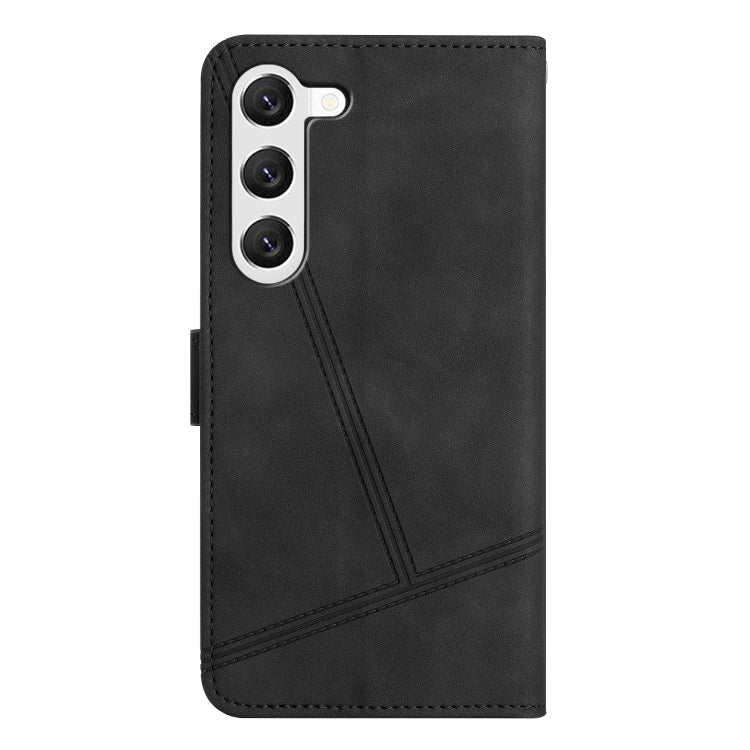 For Samsung Galaxy S25 5G Skin-feel Stitching Leather Phone Case(Black) - Galaxy S25 5G Cases by buy2fix | Online Shopping UK | buy2fix