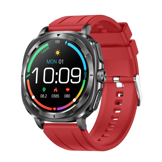 ET492 1.43 inch AMOLED Screen Silicone Strap Smart Watch Supports ECG/Blood Sugar Monitoring(Red) - Smart Watches by buy2fix | Online Shopping UK | buy2fix