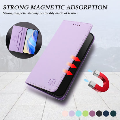 For Samsung Galaxy S24 / S25 5G RC01 Dual-Folded Magnetic Suction RFID Leather Phone Case(Light Purple) - Galaxy S25 5G Cases by buy2fix | Online Shopping UK | buy2fix