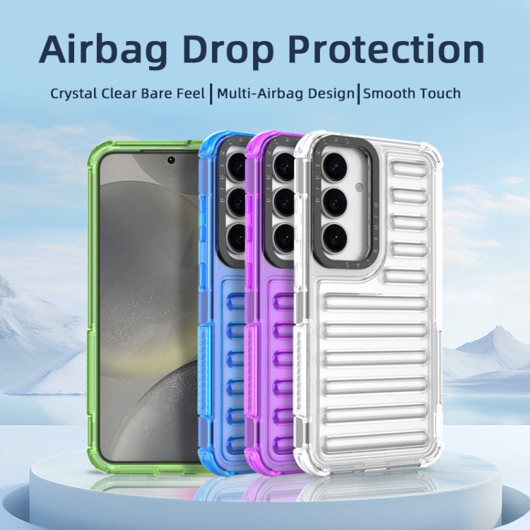 For Samsung Galaxy S25+ 5G High Transparency TPU Hybrid PC Airbag Phone Case(Peach Red) - Galaxy S25+ 5G Cases by buy2fix | Online Shopping UK | buy2fix