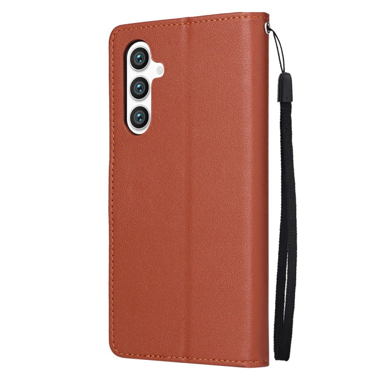 For Samsung Galaxy S25+ 5G 3-Card Slots Multifunctional Leather Phone Case(Brown) - Galaxy S25+ 5G Cases by buy2fix | Online Shopping UK | buy2fix