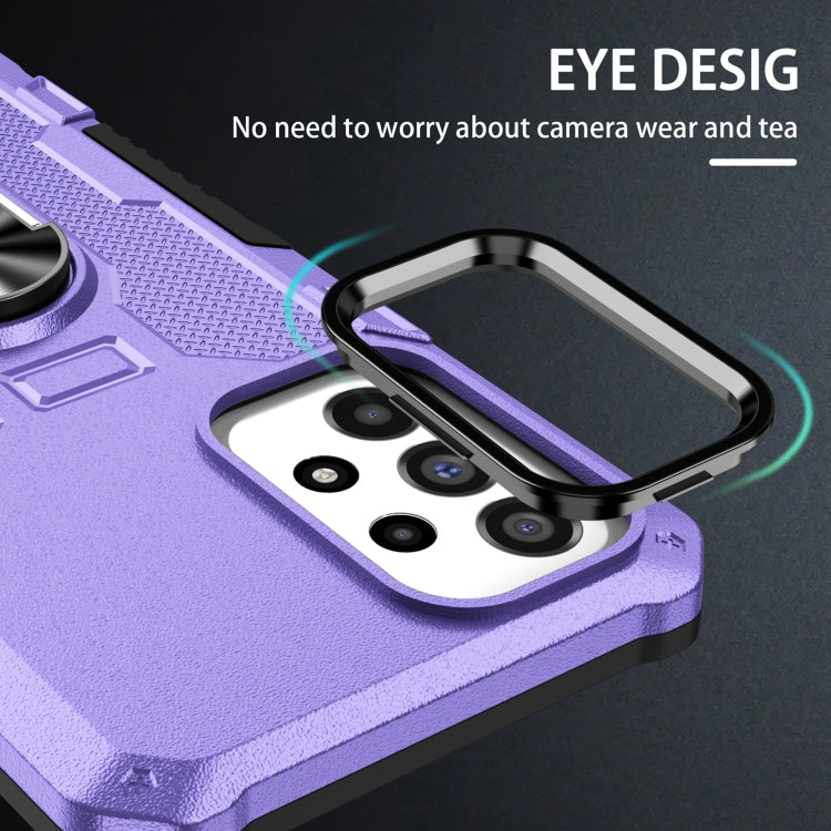 For Samsung Galaxy S25 Ultra 5G Ring Holder Armor Hybrid Phone Case(Purple) - Galaxy S25 Ultra 5G Cases by buy2fix | Online Shopping UK | buy2fix