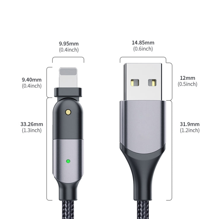 FXCL-WY09 2.4A USB to 8 Pin 180 Degree Rotating Elbow Charging Cable, Length:1.2m(Red) - Normal Style Cable by buy2fix | Online Shopping UK | buy2fix