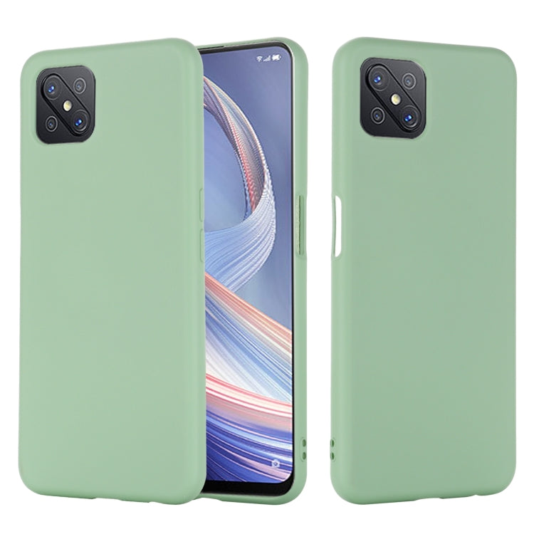 For OPPO A92s / Reno4 Z 5G Pure Color Liquid Silicone Shockproof Full Coverage Case(Green) - OPPO Cases by buy2fix | Online Shopping UK | buy2fix