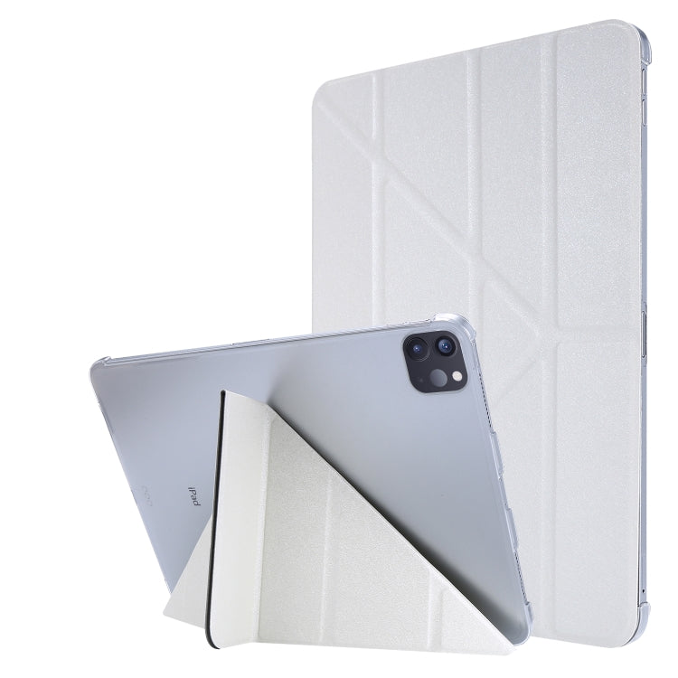 Silk Texture Horizontal Deformation Flip Leather Case with Three-folding Holder For iPad Air 11 2024 / Air 2022 / 2020 10.9(White) - iPad Air (2022) / (2020) 10.9 Cases by buy2fix | Online Shopping UK | buy2fix