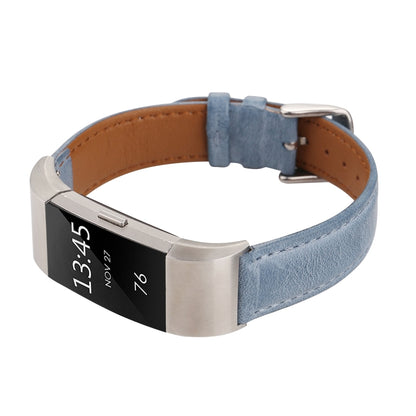 For Fitbit Charge 2 Fresh Style Leather Watch Band(Blue) - Watch Bands by buy2fix | Online Shopping UK | buy2fix