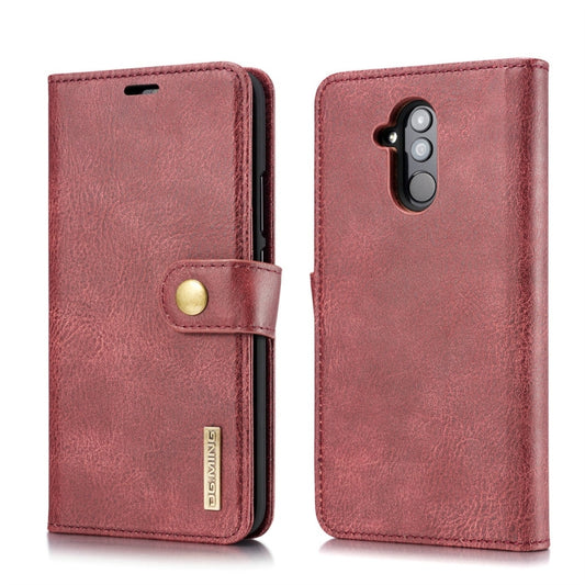 DG.MING Crazy Horse Texture Flip Detachable Magnetic Leather Case for Huawei Mate 20 Lite / Maimang 7, with Holder & Card Slots & Wallet (Red) - Huawei Cases by DG.MING | Online Shopping UK | buy2fix