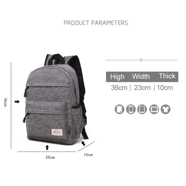 Universal Multi-Function Canvas Cloth Laptop Computer Shoulders Backpack Students Bag for 13-15 inch, Size: 36x25x10cm(Baby Blue) - Backpack by buy2fix | Online Shopping UK | buy2fix