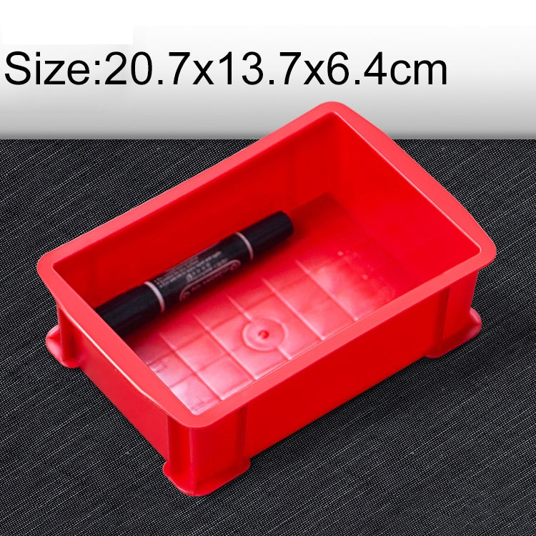 Thick Multi-function Material Box Brand New Flat Plastic Parts Box Tool Box, Size: 20.7cm x 13.7cm x 6.4cm(Red) - Storage Bags & Boxes by buy2fix | Online Shopping UK | buy2fix