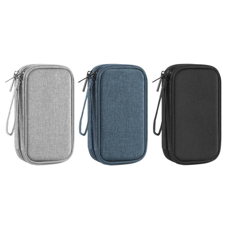 HAWEEL Electronic Organizer Double Layers Storage Bag for Cables, Charger, Power Bank, Phones, Earphones(Dark Blue) - Digital Storage Bag by HAWEEL | Online Shopping UK | buy2fix