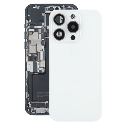 For iPhone 15 Pro Battery Back Cover with Camera Lens Cover + MagSafe Magnet(White) - Back Cover by buy2fix | Online Shopping UK | buy2fix