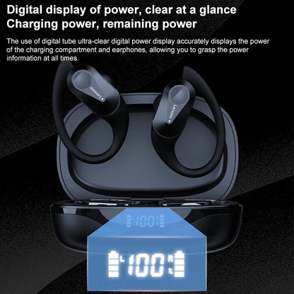 Lenovo LP75 IPX5 Waterproof Ear-mounted Bluetooth Earphone with LED Digital Display (Black) - Bluetooth Earphone by Lenovo | Online Shopping UK | buy2fix