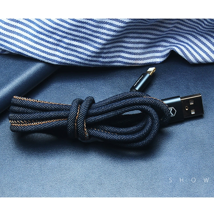 Mcdodo CA-1730 1.2m 2.4A Reversible 8 Pin to USB Denim Cover TPE Jacket Data Sync Charging Cable with Aero Aluminum Head for iPhone, iPad (Denim Blue) - Normal Style Cable by Mcdodo | Online Shopping UK | buy2fix