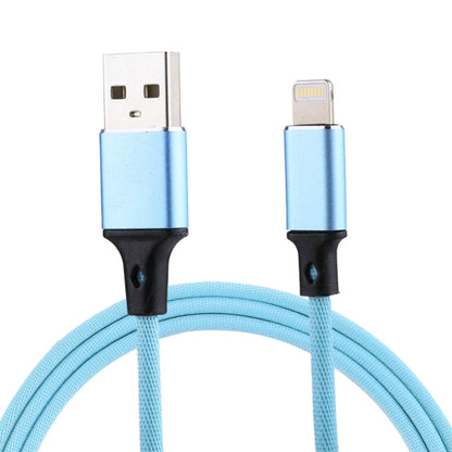 1m 2A USB to 8 Pin Nylon Weave Style Data Sync Charging Cable(Blue) - Normal Style Cable by buy2fix | Online Shopping UK | buy2fix