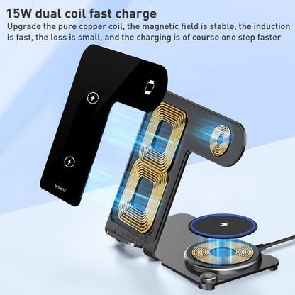 WIWU Wi-W005 Armor 3 in 1 15W Wireless Charger - Wireless Charger by WIWU | Online Shopping UK | buy2fix