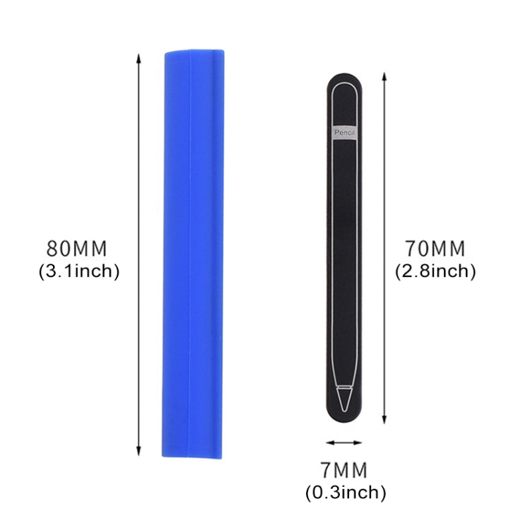 Magnetic Sleeve Silicone Holder Grip Set for Apple Pencil (Blue) - Pencil Accessories by buy2fix | Online Shopping UK | buy2fix