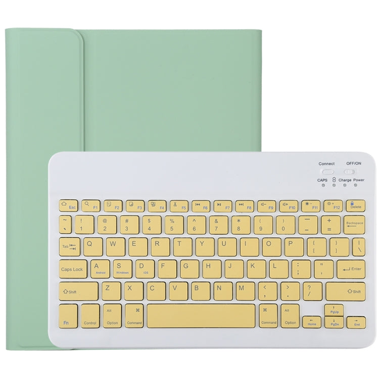 TG11B Detachable Bluetooth Yellow Keyboard + Microfiber Leather Tablet Case for iPad Pro 11 inch (2020), with Pen Slot & Holder (Green) - For iPad Pro by buy2fix | Online Shopping UK | buy2fix