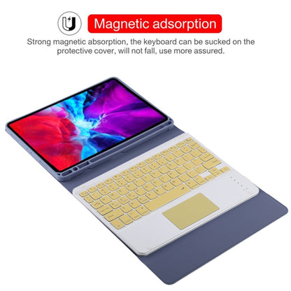 TG11BC Detachable Bluetooth Yellow Keyboard Microfiber Leather Tablet Case for iPad Pro 11 inch (2020), with Touchpad & Pen Slot & Holder (Purple) - For iPad Pro by buy2fix | Online Shopping UK | buy2fix