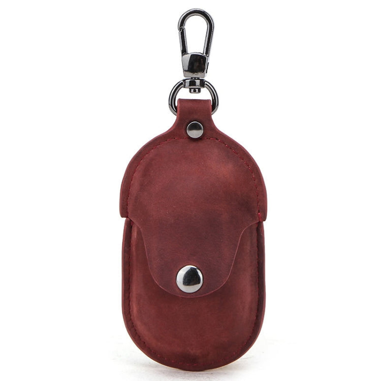 CF1109 For Galaxy Buds Crazy Horse Texture Clamshell Earphone Protective Leather Case with Hook (Wine Red) - Samsung Earphone Case by buy2fix | Online Shopping UK | buy2fix