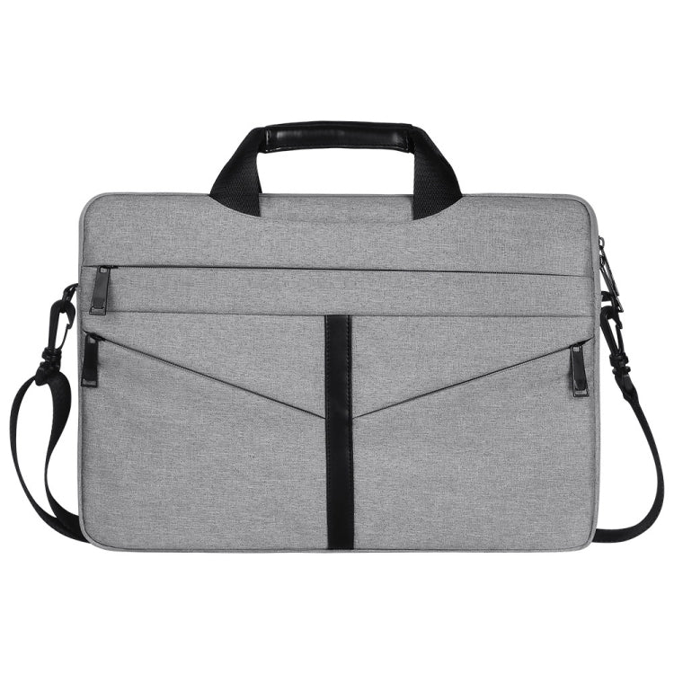 13.3 inch Breathable Wear-resistant Fashion Business Shoulder Handheld Zipper Laptop Bag with Shoulder Strap (Light Grey) - 13.3 inch by buy2fix | Online Shopping UK | buy2fix