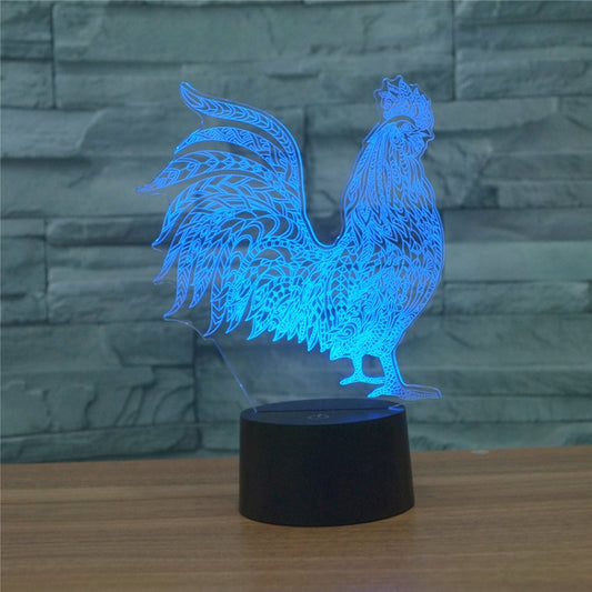 Cock Shape 3D Colorful LED Vision Light Table Lamp, Charging Touch Version - Novelty Lighting by buy2fix | Online Shopping UK | buy2fix