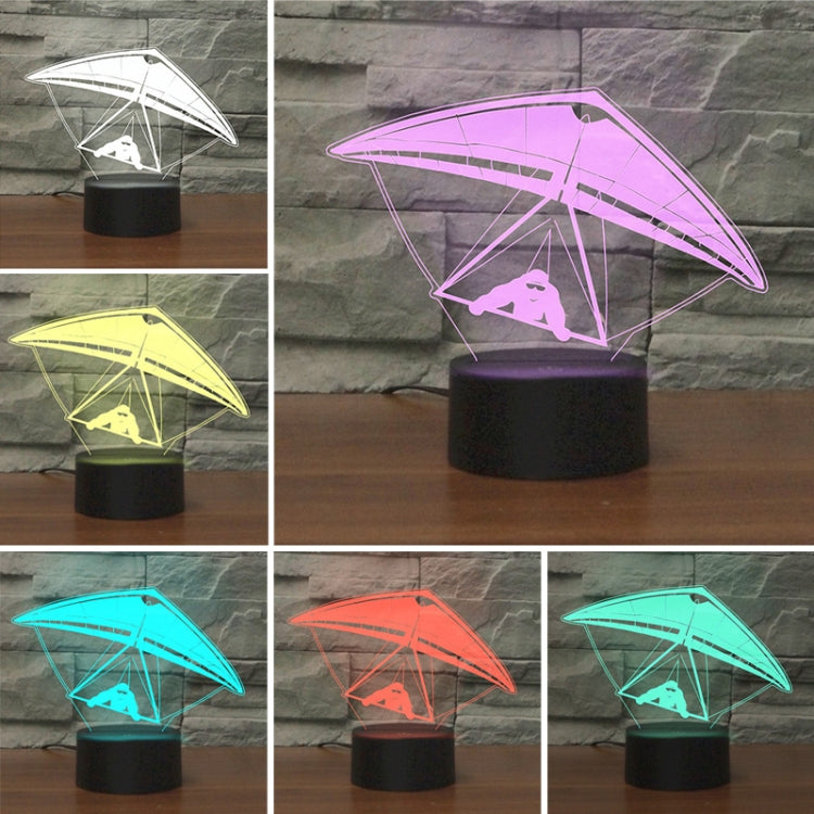 Hang Glider Shape 3D Colorful LED Vision Light Table Lamp, 16 Colors Remote Control Version - Novelty Lighting by buy2fix | Online Shopping UK | buy2fix