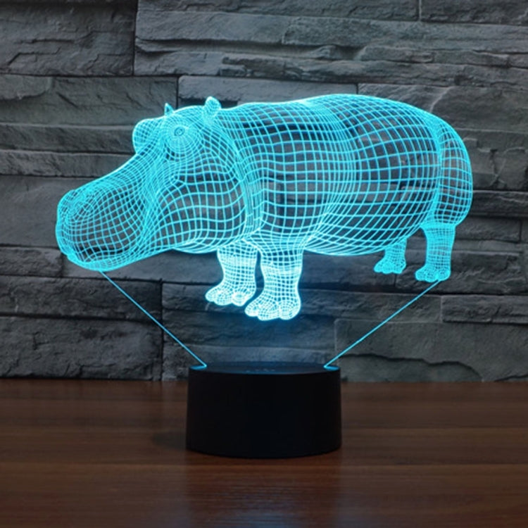 Rhino Style 3D Touch Switch Control LED Light , 7 Color Discoloration Creative Visual Stereo Lamp Desk Lamp Night Light - Novelty Lighting by buy2fix | Online Shopping UK | buy2fix