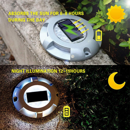 4 PCS LED Solar Powered Embedded Ground Lamp IP68 Waterproof Outdoor Garden Lawn Lamp (Grey) - Buried Lights by buy2fix | Online Shopping UK | buy2fix