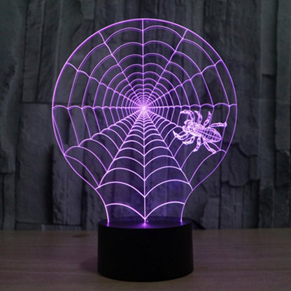 Cobweb Style 3D Touch Switch Control LED Light , 7 Colour Discoloration Creative Visual Stereo Lamp Desk Lamp Night Light - Novelty Lighting by buy2fix | Online Shopping UK | buy2fix
