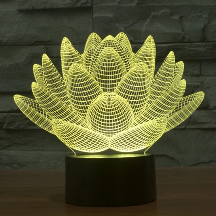 Lotus Style 3D Touch Switch Control LED Light , 7 Color Discoloration Creative Visual Stereo Lamp Desk Lamp Night Light - Novelty Lighting by buy2fix | Online Shopping UK | buy2fix