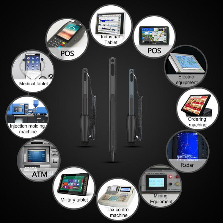 0319 Navigator Touch Stylus Metal Aluminum Tube Body Resistance Stylus with Fixed Slot Base & Spring Cable - Stylus Pen by buy2fix | Online Shopping UK | buy2fix