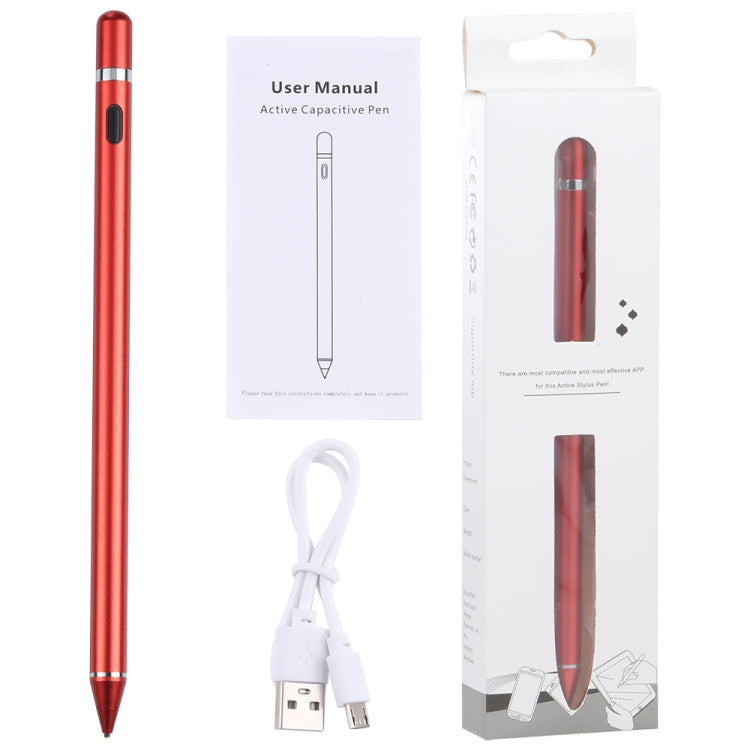 Universal Active Capacitive Stylus Pen(Red) - Stylus Pen by buy2fix | Online Shopping UK | buy2fix