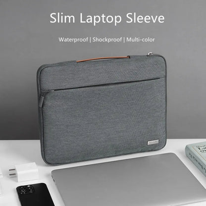 For 13 inch Laptop Zipper Waterproof  Handheld Sleeve Bag (Beige White) - 13.3 inch by buy2fix | Online Shopping UK | buy2fix