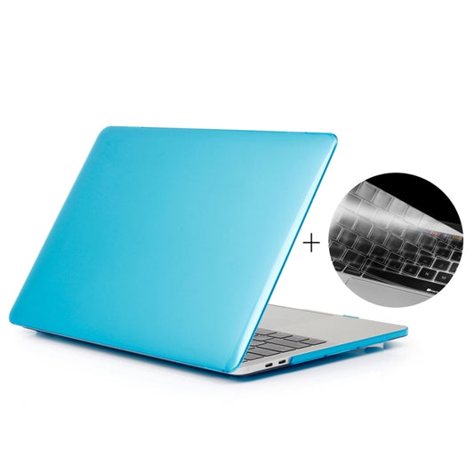 ENKAY Hat-Prince 2 in 1 Crystal Hard Shell Plastic Protective Case + US Version Ultra-thin TPU Keyboard Protector Cover for 2016 New MacBook Pro 13.3 inch without Touchbar (A1708)(Blue) - MacBook Pro Cases by ENKAY | Online Shopping UK | buy2fix