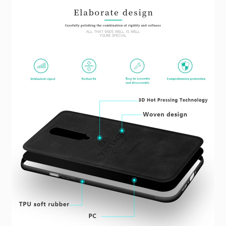 PINWUYO Shockproof Waterproof Full Coverage PC + TPU + Skin Protective Case for OnePlus 7(Blue) - OnePlus Cases by PINWUYO | Online Shopping UK | buy2fix