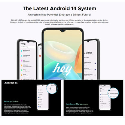 [HK Warehouse] DOOGEE N55 Plus, 8GB+128GB, 6.56 inch Android 14 Spreadtrum T606 Octa Core, Network: 4G, OTG (Black) - DOOGEE by DOOGEE | Online Shopping UK | buy2fix
