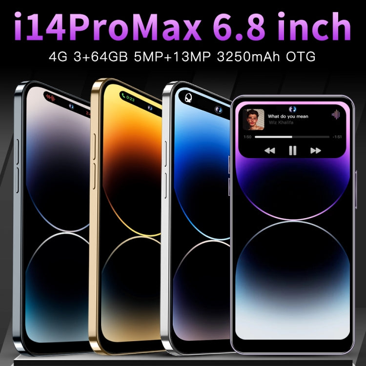 i14ProMax C58, 3GB+64GB, 6.8 inch Screen, Face Identification, Android 8.1 MMTK6737 Quad Core, OTG, Network: 4G (Gold) -  by buy2fix | Online Shopping UK | buy2fix