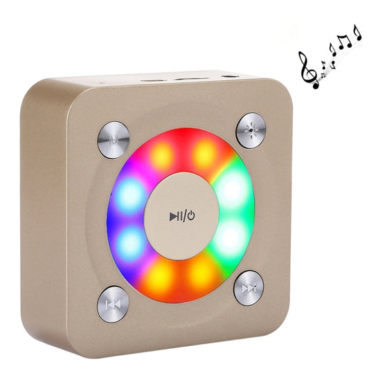 A9 Portable Bluetooth Stereo Speaker with Built-in MIC & Light, Support Hands-free Calls & TF Card & AUX IN, Bluetooth Distance: 10m(Gold) - Desktop Speaker by buy2fix | Online Shopping UK | buy2fix