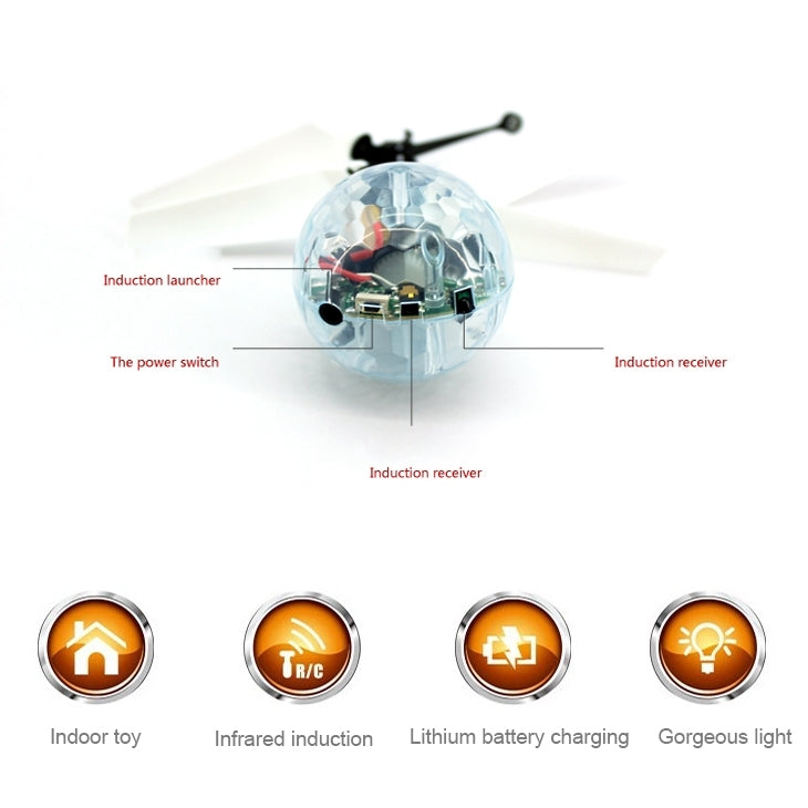 Mini Fun Kids Toy Suspended Crystal Ball Sensing Aircraft Hand Induction Flying Aircraft with Colorful LED Light, without Remote Control - Fly Toys by buy2fix | Online Shopping UK | buy2fix