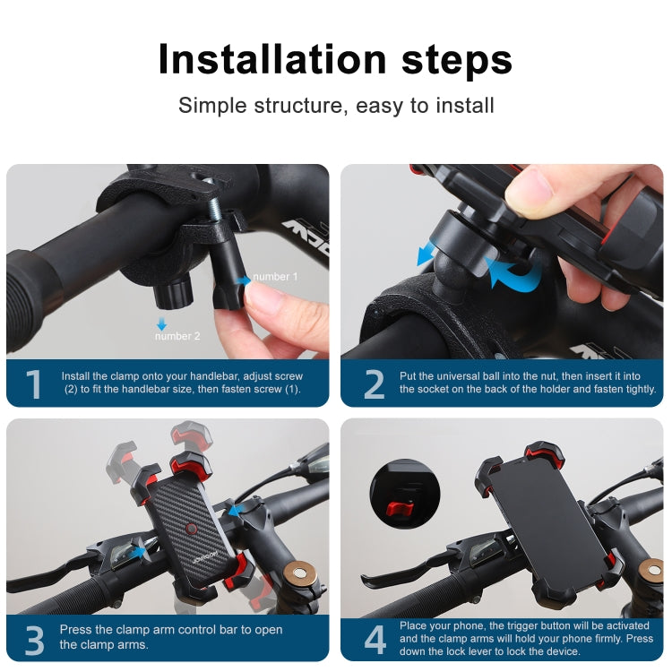 JOYROOM JR-ZS288 Bike Mobile Phone Mount Holder (Black) - Holders by JOYROOM | Online Shopping UK | buy2fix