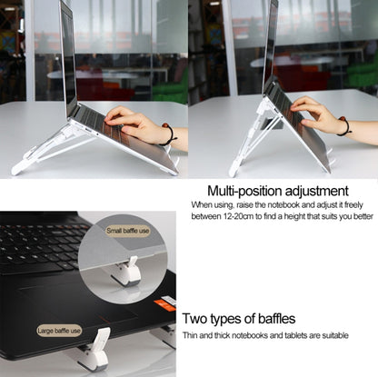 Aluminum Alloy Laptop Height Extender Holder Stand Folding Portable Computer Heat Dissipation Bracket, Size: 24.5x3.3x2.8cm(Black) - MacBook Holder by buy2fix | Online Shopping UK | buy2fix