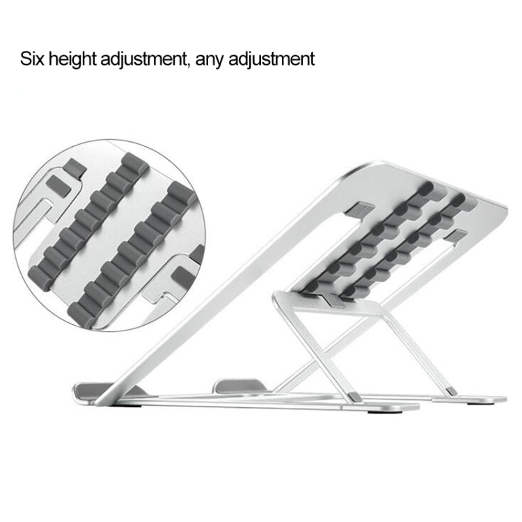 Laptop Height Extender Holder Stand Folding Portable Computer Heat Dissipation Bracket, Size: 22.3x23.5x1.3cm (Silver) - MacBook Holder by buy2fix | Online Shopping UK | buy2fix