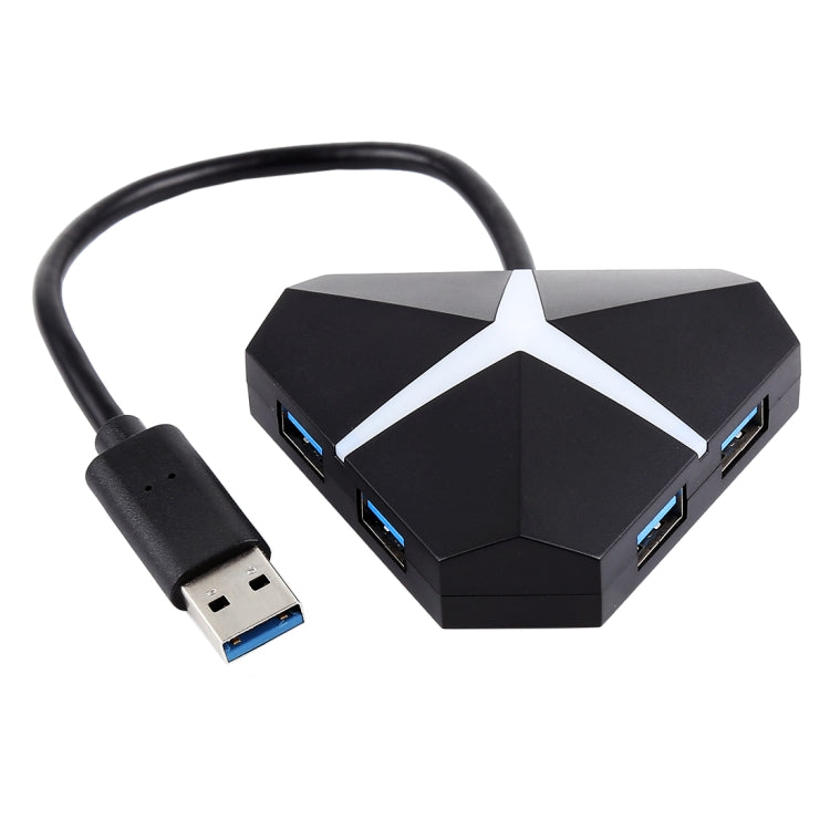 5Gbps Super Speed 4 Ports USB 3.0 HUB Adapter, Cable Length: about 20cm(Black) - USB 3.0 HUB by buy2fix | Online Shopping UK | buy2fix