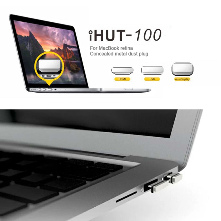 BASEQI iHUT-100 Hidden Aluminum Alloy Anti Dust Plug for Macbook Pro Retina 13.3 / 15 inch Laptops - Others Accessories by buy2fix | Online Shopping UK | buy2fix