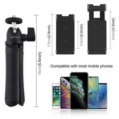 PULUZ Selfie Sticks Tripod Mount + Phone Clamp with Tripod Adapter & Long Screw(Black) - Desktop Holder by PULUZ | Online Shopping UK | buy2fix