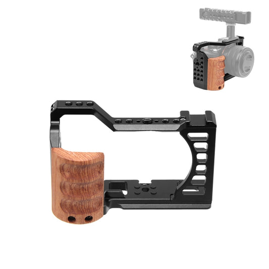 For Sony Alpha 7C / ILCE-7C / A7C PULUZ Wood Handle Metal Camera Cage Stabilizer Rig - Camera Cage by PULUZ | Online Shopping UK | buy2fix